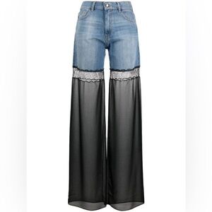 Nensi Dojaka Sheer Lace Jeans Avant Garde Artsy Edgy Royalcore Romantic Denim